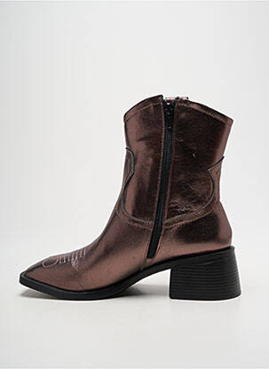 Bottines/boots matière lisse talon de 4 à 6cm marron POEMA femme