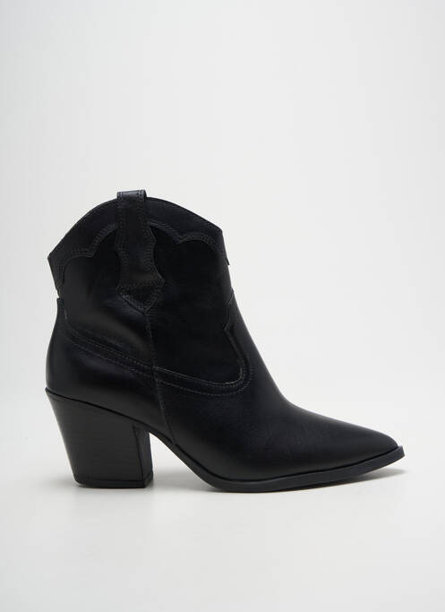 Bottines/boots matière lisse talon de 7 à 9cm noir POEMA femme
