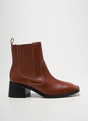 Bottines/boots matière lisse talon de 4 à 6cm marron POEMA femme