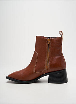 Bottines/boots matière lisse talon de 4 à 6cm marron POEMA femme
