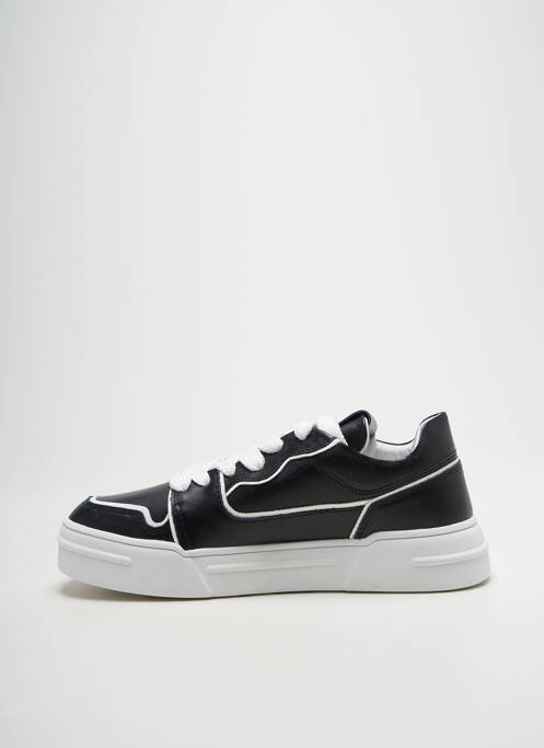 Baskets matière lisse talon plat jusqu'à 3cm noir POEMA femme