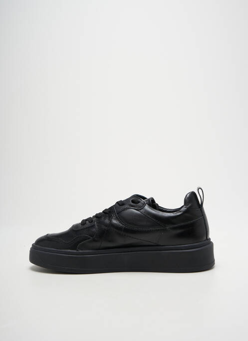 Baskets matière lisse talon plat jusqu'à 3cm noir POEMA femme