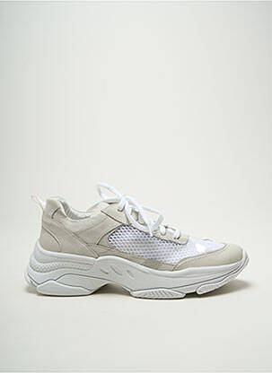 Baskets tissage satiné talon de 4 à 6cm blanc POEMA femme