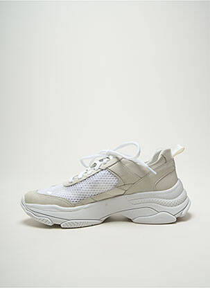 Baskets tissage satiné talon de 4 à 6cm blanc POEMA femme