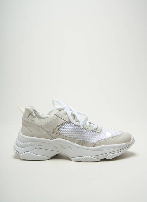 Baskets tissage satiné talon de 4 à 6cm blanc POEMA femme