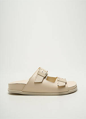 Mules/sabots fermeture boucle(s) talon plat jusqu'à 3cm beige POEMA femme