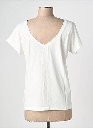 T-shirt sérigraphie floquée manches courtes blanc NINE TEES femme