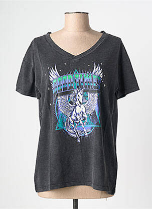 T-shirt coupe droite manches courtes noir NINE TEES femme