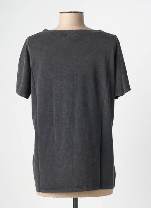 T-shirt sérigraphie floquée manches courtes noir NINE TEES femme