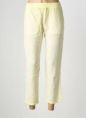 Pantalon 7/8 taille élastique taille normale jaune NINE TEES femme