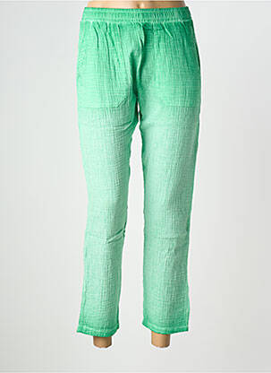 Pantalon 7/8 taille élastique taille normale vert NINE TEES femme