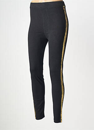 Legging broderie galons latéraux taille normale noir NINE TEES femme