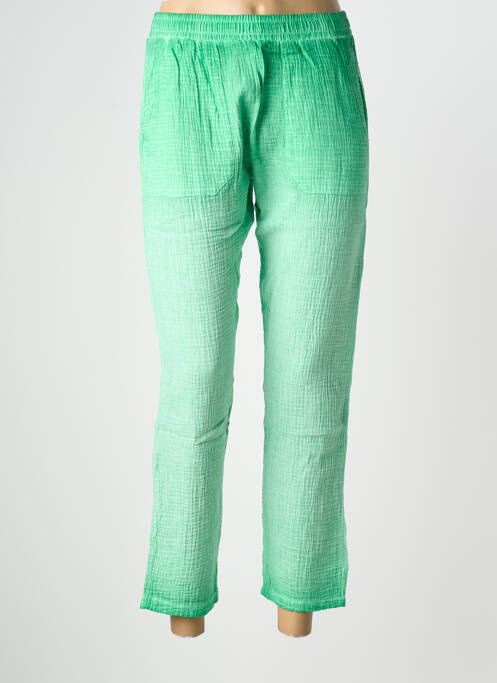 Pantalon 7/8 vert NINE TEES femme