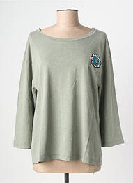 T-shirt manches 3/4 manches 3/4 vert NINE TEES femme