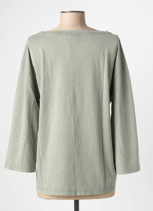 T-shirt coupe droite manches 3/4 vert NINE TEES femme