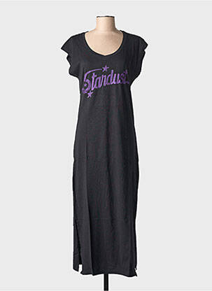 Robe longue manches courtes manches courtes noir NINE TEES femme