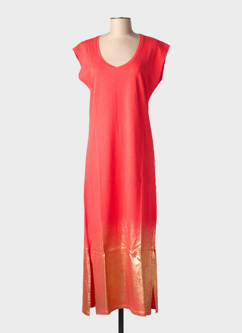 Robe longue manches courtes manches courtes rouge NINE TEES femme