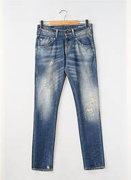 Jeans coupe slim effet usé délavé taille normale bleu MELTIN'POT homme