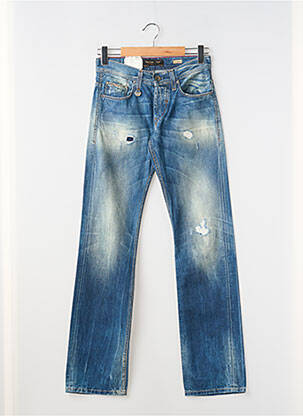 Jeans coupe droite fermeture boutonnée sur le devant taille normale bleu SALSA homme