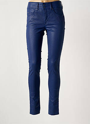 Pantalon slim tissage enduit taille normale bleu SALSA femme