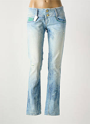 Jeans coupe droite effet usé délavé taille normale bleu SALSA femme