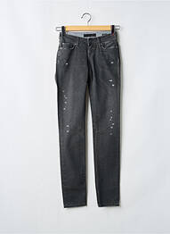 Jeans coupe slim effet usé délavé taille basse gris SALSA femme