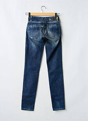 Jeans coupe slim effet usé délavé taille haute bleu SALSA femme