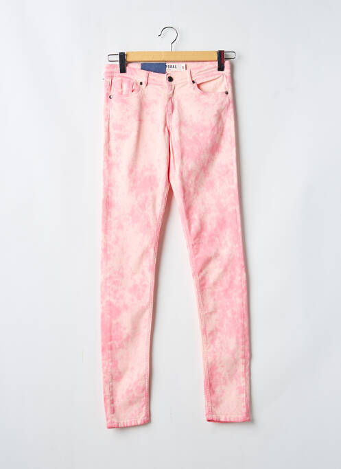 Pantalon slim tissage popeline taille ajustable rose KAPORAL fille