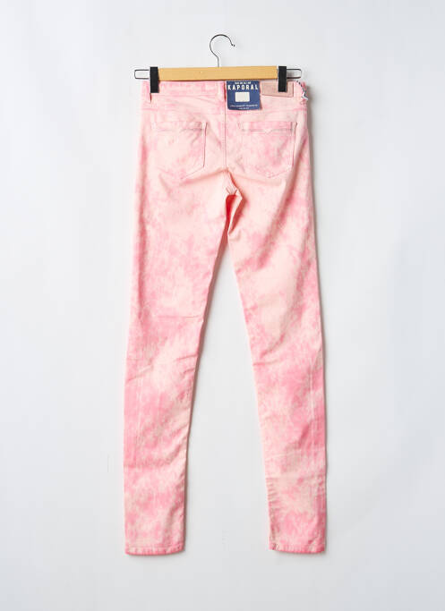 Pantalon slim tissage popeline taille ajustable rose KAPORAL fille