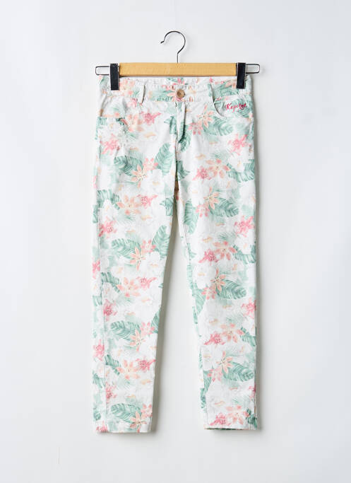 Pantalon slim tissage popeline taille ajustable vert KAPORAL fille