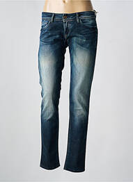 Jeans coupe slim effet usé délavé taille basse bleu SALSA femme