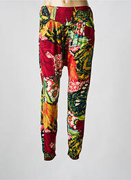 Pantalon slim taille élastique taille normale rouge DESIGUAL femme