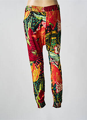 Pantalon slim taille élastique taille normale rouge DESIGUAL femme