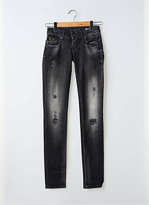 Jeans coupe slim effet usé délavé taille basse noir SALSA femme