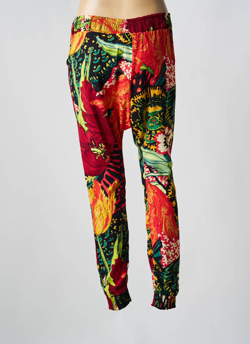 Pantalon slim taille élastique taille normale rouge DESIGUAL femme