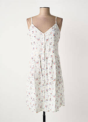 Robe mi-longue imprimé fleurs sans manche blanc HARRIS WILSON femme