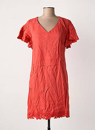 Robe mi-longue manches courtes manches courtes rouge I.CODE (By IKKS) femme