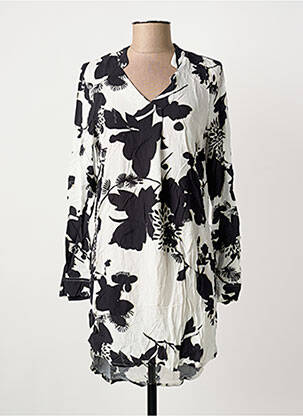 Robe mi-longue imprimé fleurs manches longues noir SANDWICH femme