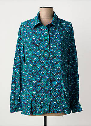 Chemisier imprimé fleurs manches longues vert LA FEE MARABOUTEE femme