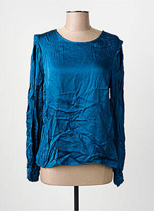 Top coupe cintrée manches longues bleu PAKO LITTO femme