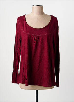 Top tissage jersey manches longues rouge SUD EXPRESS femme