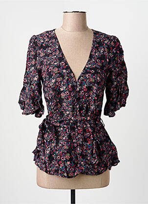 Top coupe cintrée manches 3/4 noir SUD EXPRESS femme