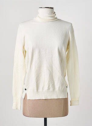 Pull col roulé stretch manches longues beige ONE STEP femme