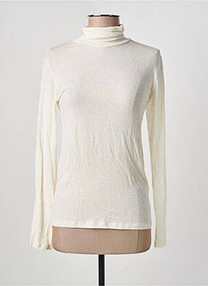 Pull col roulé stretch manches longues beige MOLLY BRACKEN femme