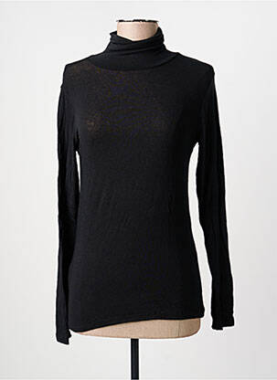 Pull col roulé stretch manches longues noir MOLLY BRACKEN femme