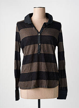 Polo noir ONE STEP femme