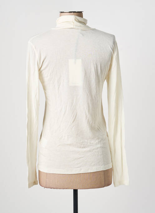 Pull col roulé stretch manches longues beige MOLLY BRACKEN femme