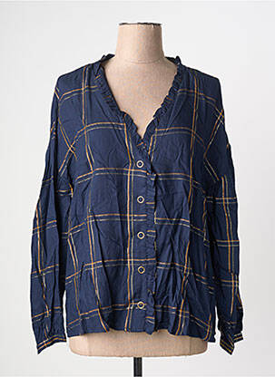 Chemisier coupe droite manches longues bleu VILA femme