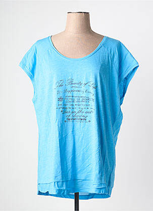 T-shirt sérigraphie floquée manches courtes bleu SANDWICH femme