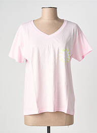 T-shirt coupe droite manches courtes rose NINE TEES femme